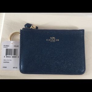 Coach key pouch / key chain coin purse in Navy